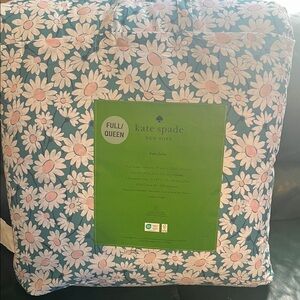 KATE SPADE QUEEN/FULL COMFORTER SET  KATE DAISY TEAL WHILE NIB BEDDING
